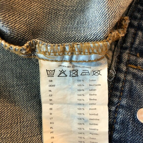 Sunset Creek Mens Vintage Denim Jacket Distressed Retro Trucker Medium Wash L - Picture 7 of 8